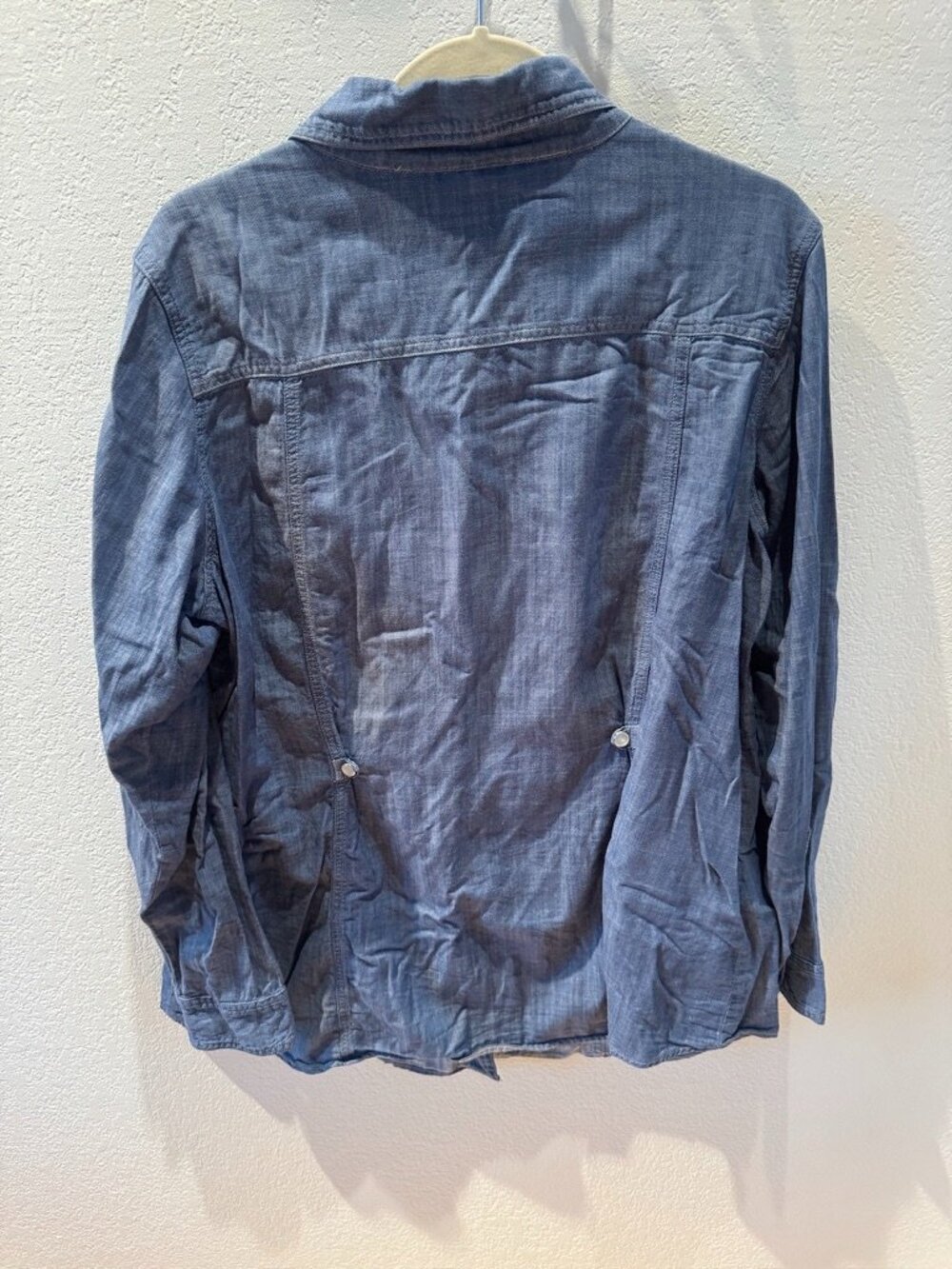 Lilac Chambray Western Snap Shirt XL Blue - Picture 2 of 6